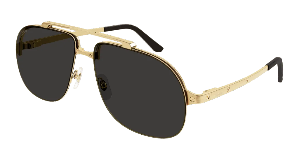 Cartier CT0353S Kolor: GOLD-GREY, Kolor oprawy: Złoty