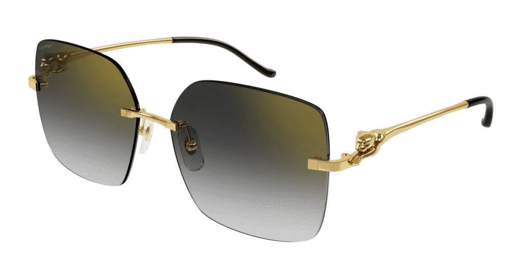 Cartier CT0359S Kolor: GOLD-GREY, Kolor oprawy: Złoty