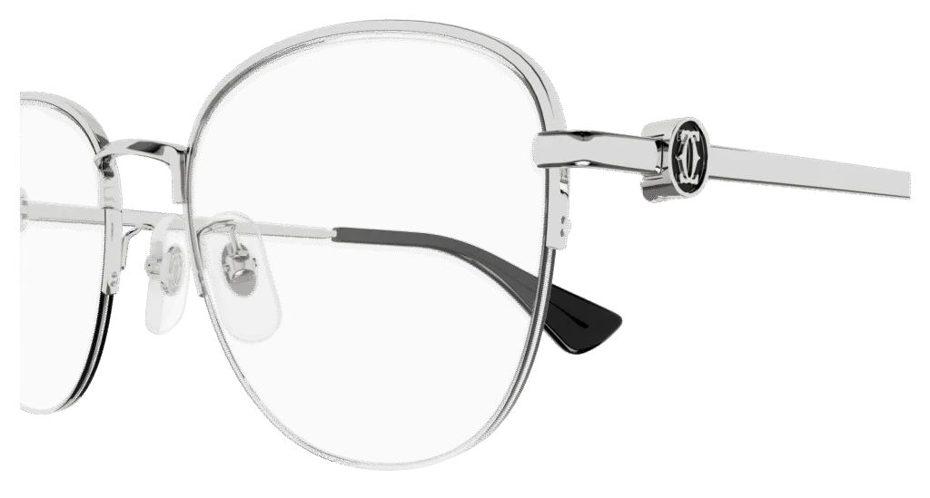 Cartier CT0415OA Kolor: SILVER-TRANSPARENT, Kolor oprawy: Srebrny