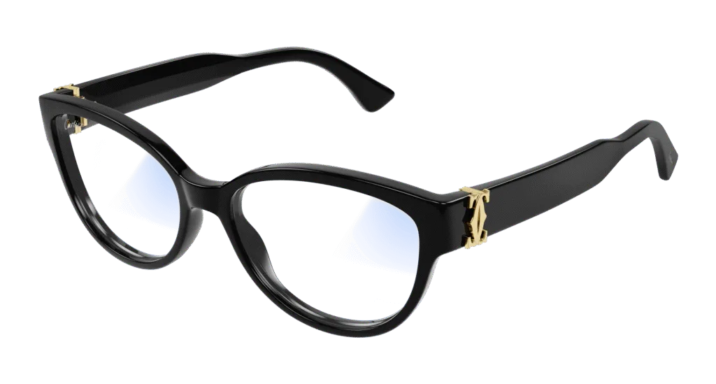Cartier CT0450S Kolor: BLACK-TRANSPARENT, Kolor oprawy: Czarny