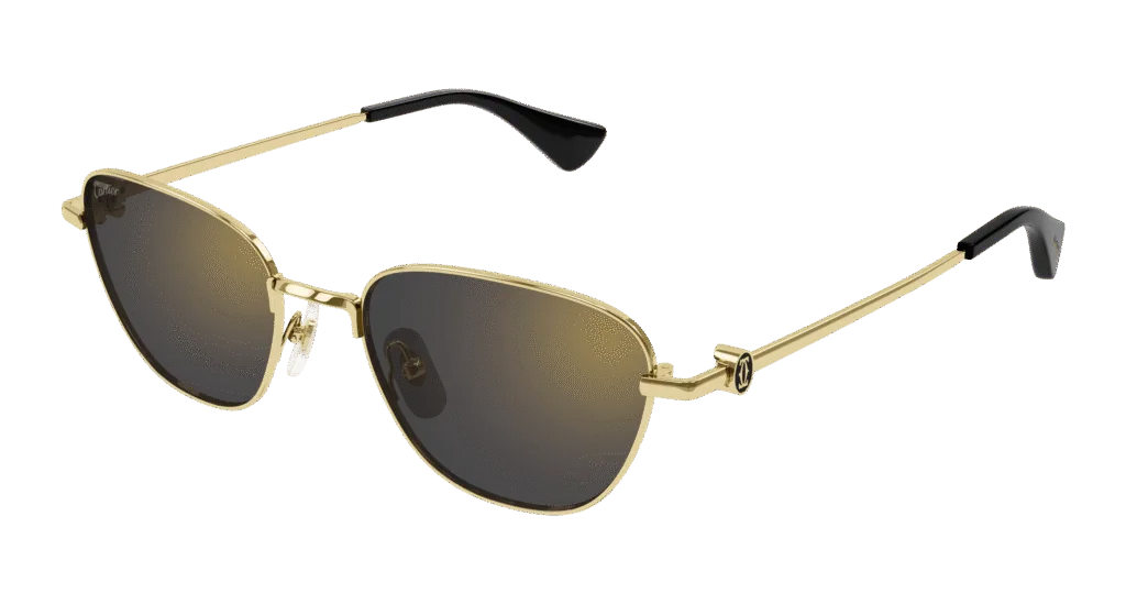 Cartier CT0469S Kolor: GOLD-GREY, Kolor oprawy: Złoty