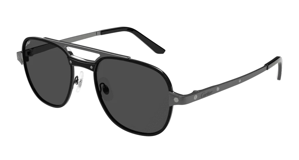 Cartier CT0477S Kolor: BLACK-GUNMETAL-SMOKE, Kolor oprawy: Czarny