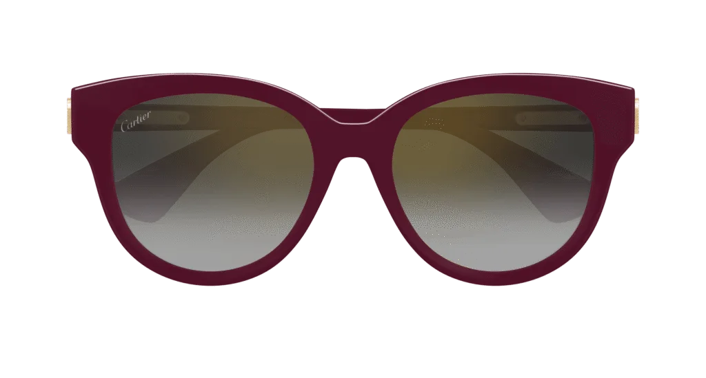 Cartier CT0506S Kolor: BURGUNDY-GREY, Kolor oprawy: Czerwony