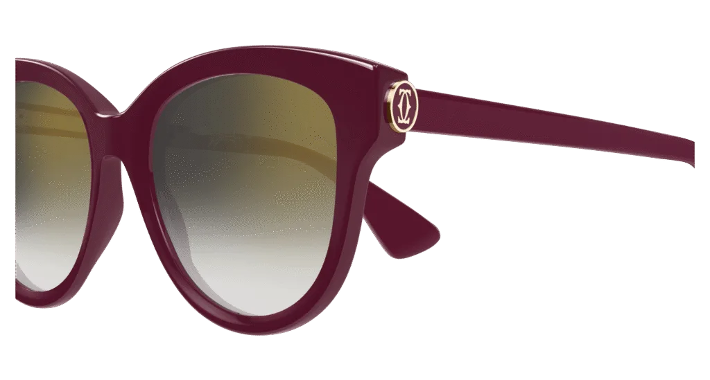 Cartier CT0506S Kolor: BURGUNDY-GREY, Kolor oprawy: Czerwony