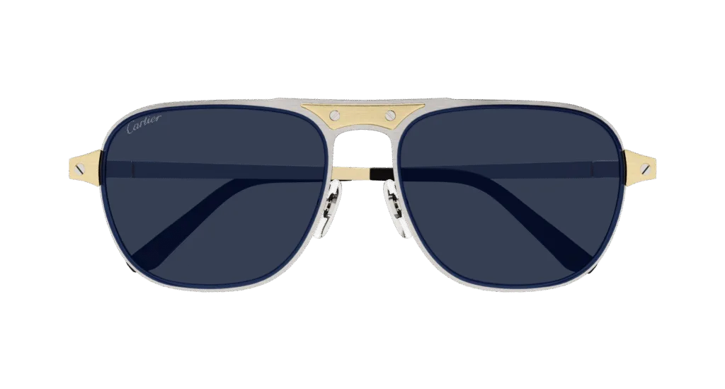 Cartier CT0532S Kolor: SILVER-GOLD-BLUE, Kolor oprawy: Złoty