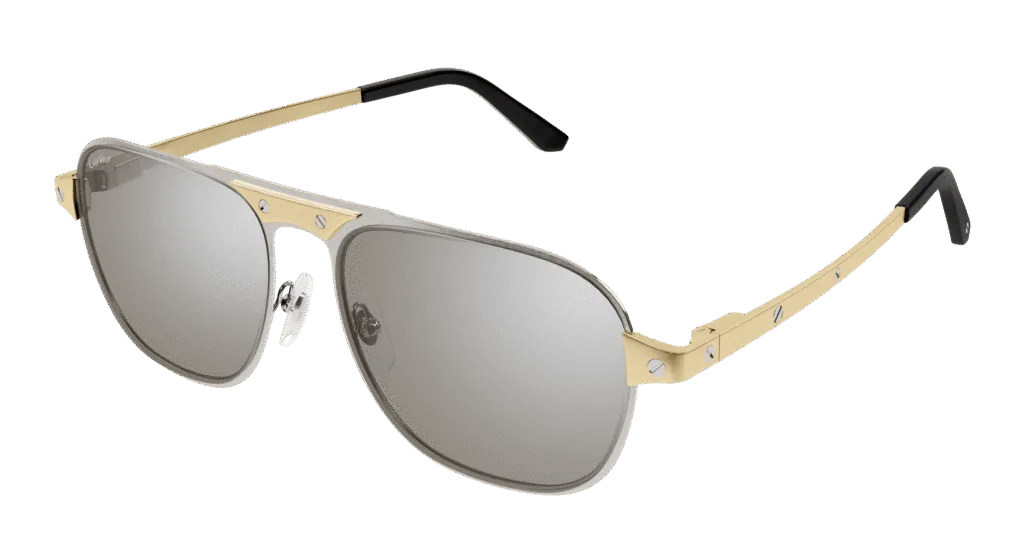 Cartier CT0532S Kolor: SILVER-GOLD-SILVER, Kolor oprawy: Srebrny