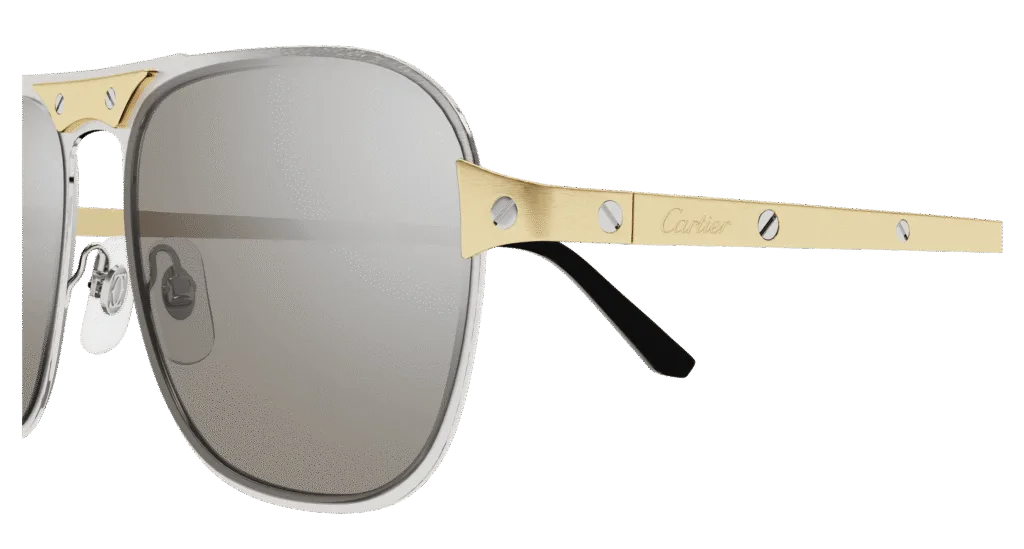 Cartier CT0532S Kolor: SILVER-GOLD-SILVER, Kolor oprawy: Srebrny