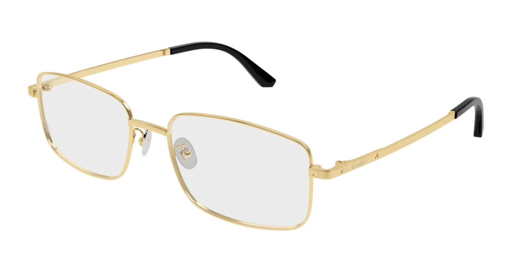 Cartier CT0576OA Kolor: GOLD-TRANSPARENT, Kolor oprawy: Złoty