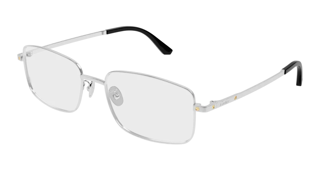 Cartier CT0576OA Kolor: SILVER-TRANSPARENT, Kolor oprawy: Srebrny