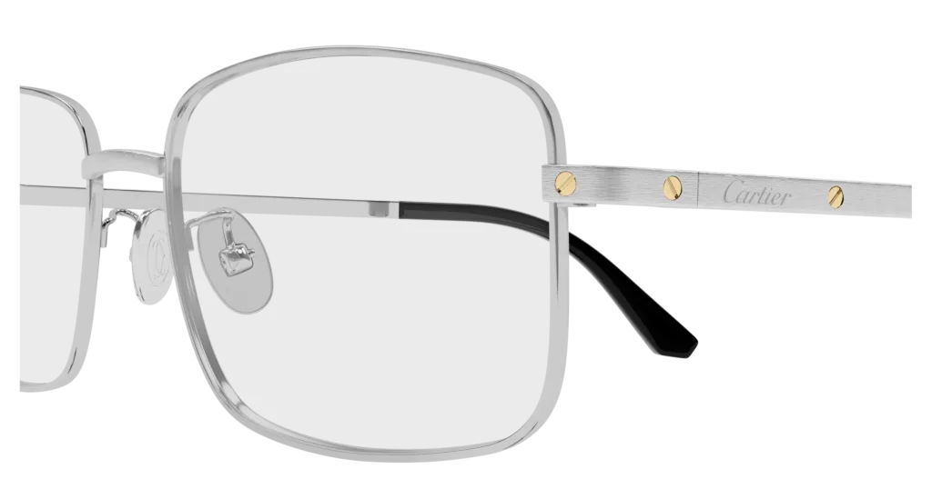 Cartier CT0576OA Kolor: SILVER-TRANSPARENT, Kolor oprawy: Srebrny