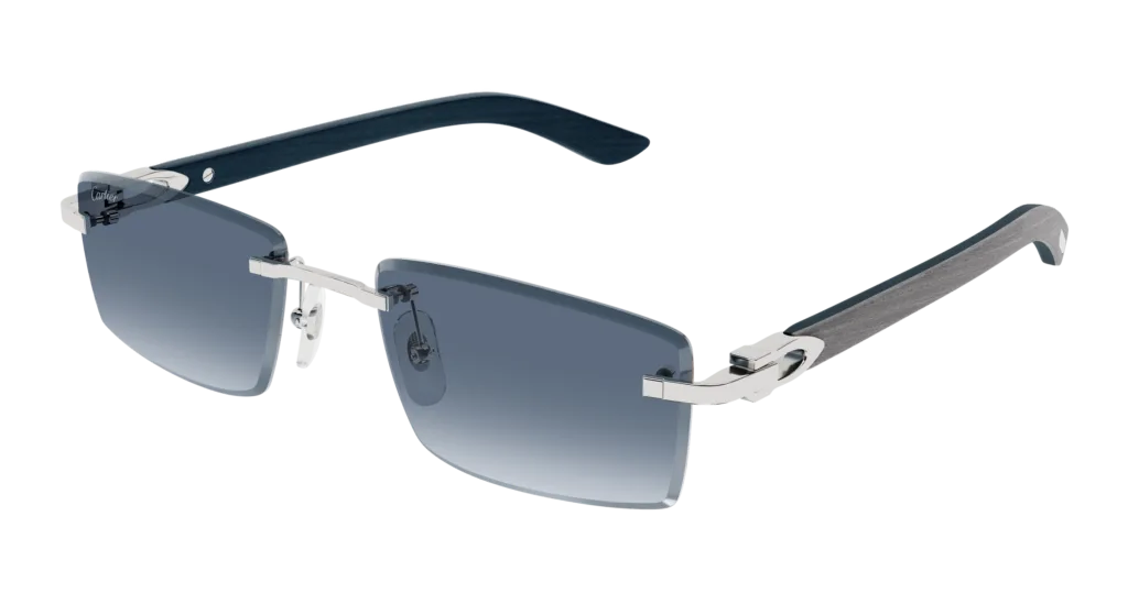 Cartier CT0582S Kolor: SILVER-GREY-BLUE, Kolor oprawy: Srebrny