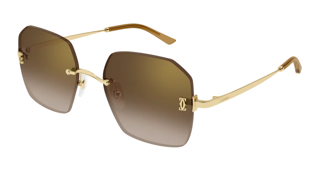 Cartier CT0591S Kolor: GOLD-BROWN, Kolor oprawy: Złoty