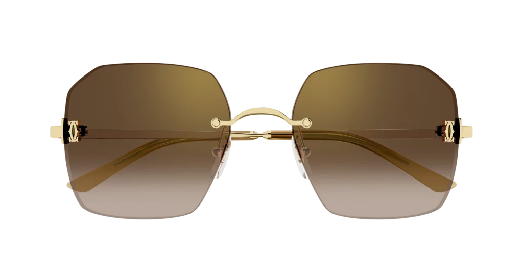 Cartier CT0591S Kolor: GOLD-BROWN, Kolor oprawy: Złoty