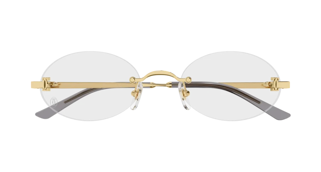 Cartier CT0594O Kolor: GOLD-TRANSPARENT, Kolor oprawy: Złoty