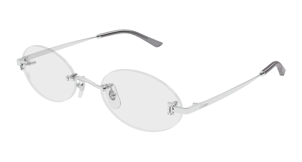 Cartier CT0594O Kolor: SILVER-TRANSPARENT, Kolor oprawy: Srebrny