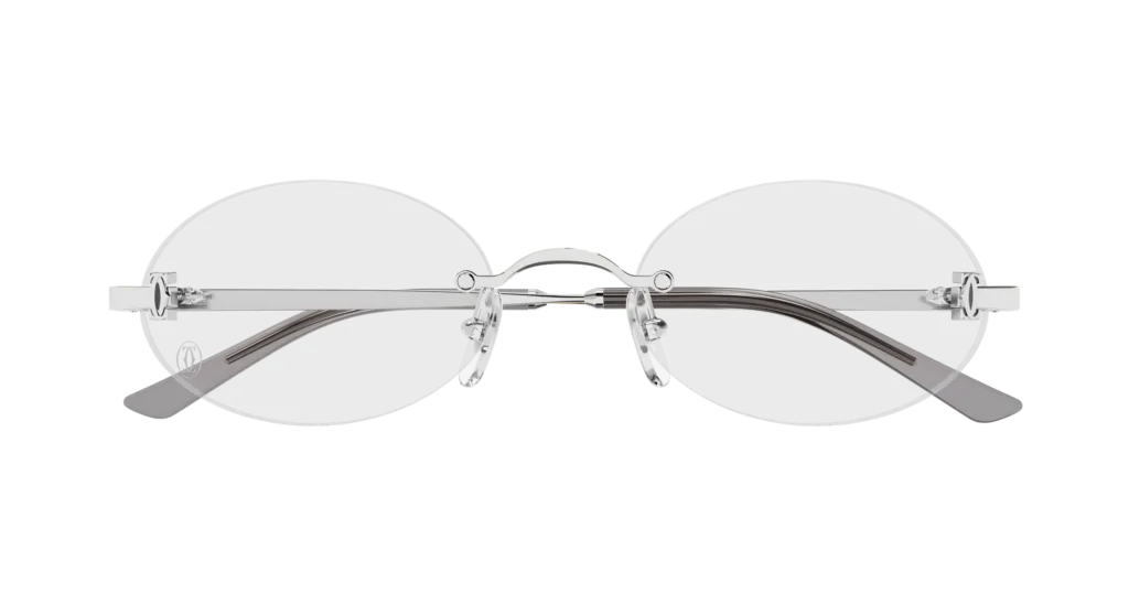 Cartier CT0594O Kolor: SILVER-TRANSPARENT, Kolor oprawy: Srebrny