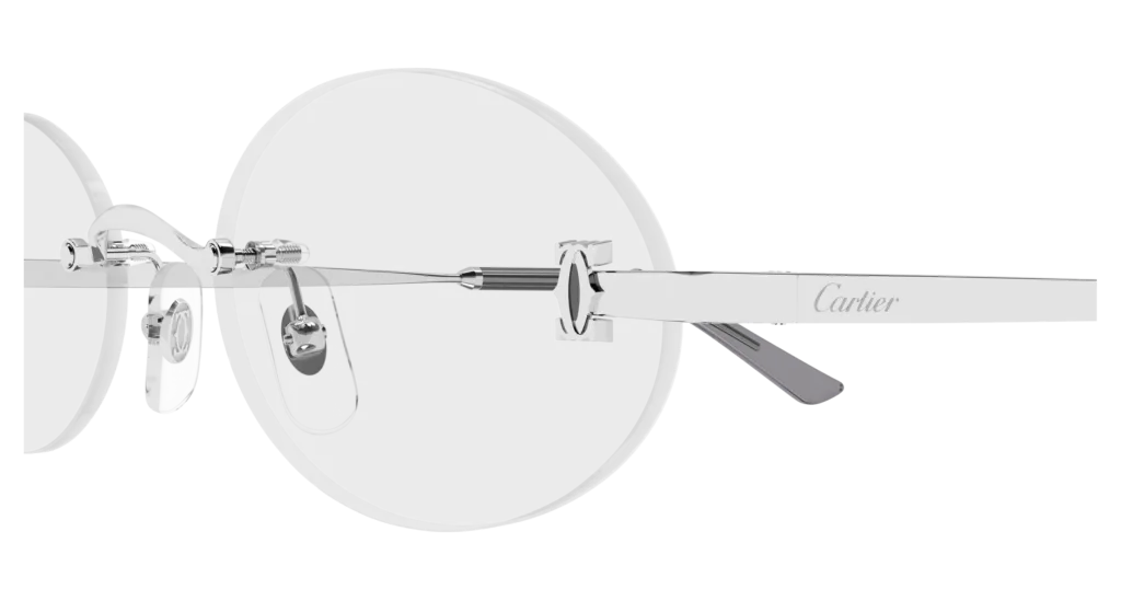 Cartier CT0594O Kolor: SILVER-TRANSPARENT, Kolor oprawy: Srebrny
