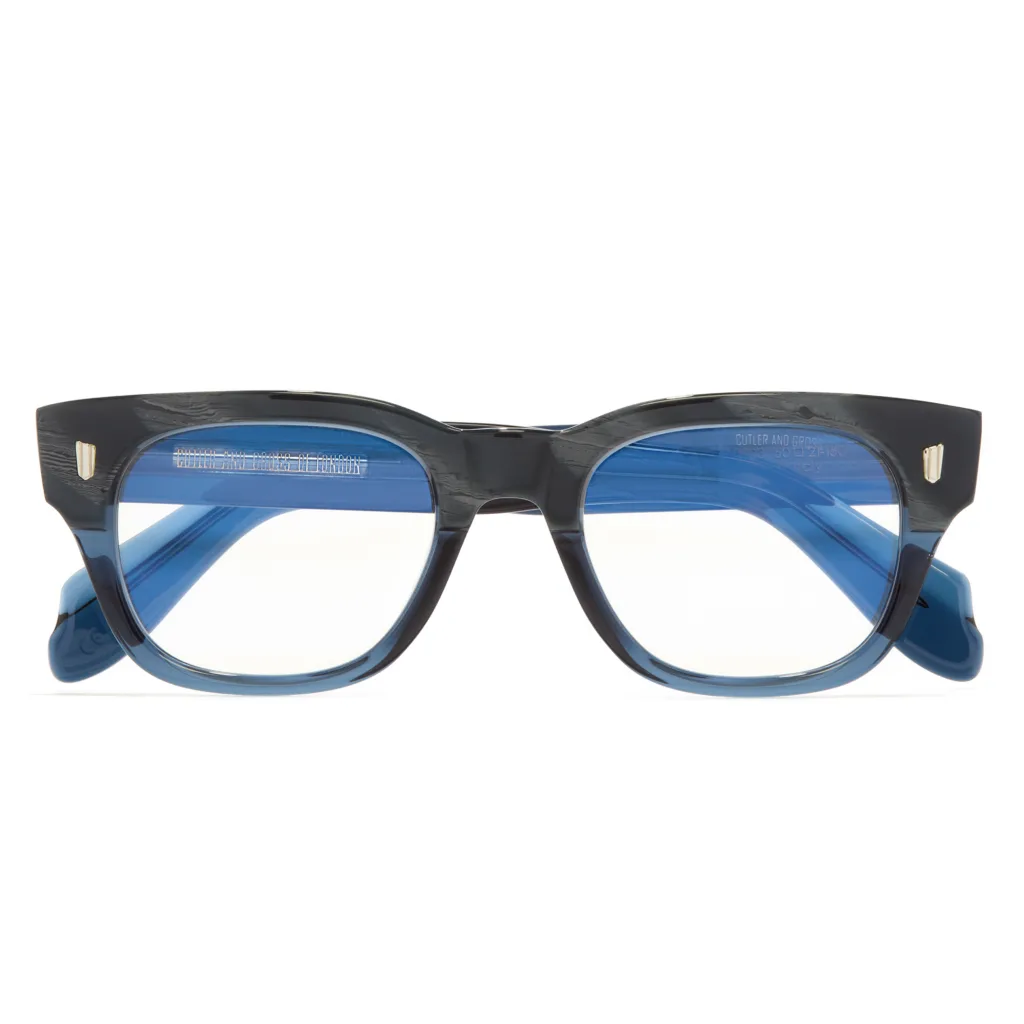 Cutler and Gross CGOP 1421 Kolor: GREY HORN ON BLUE, Kolor oprawy: Niebieski