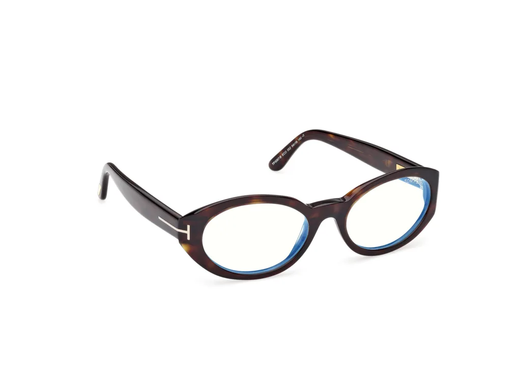 Tom Ford FT6067-B Kolor: 052 SHINY DARK HAVANA / BLUE BLOCK LENSES, Kolor oprawy: Wzór havana