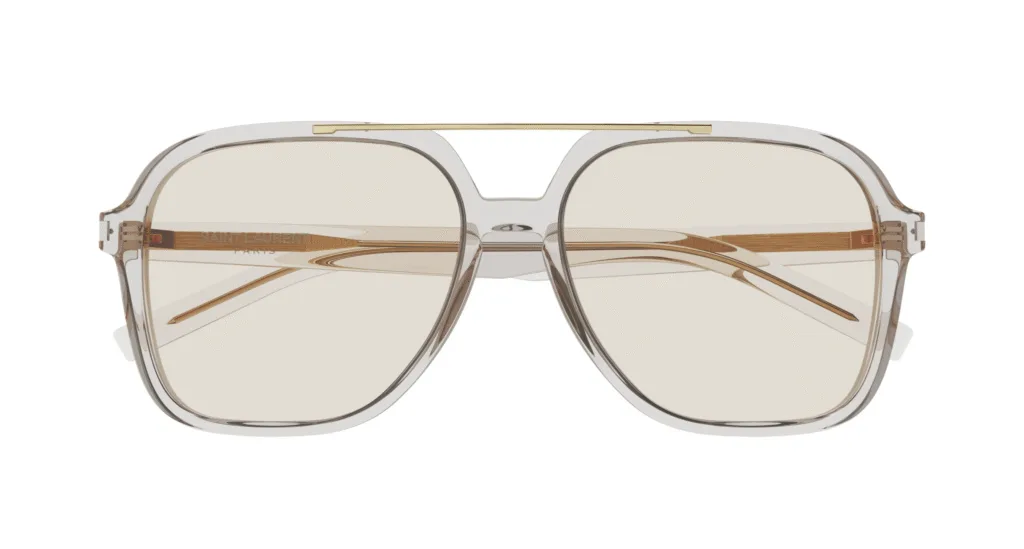 Saint Laurent SL 545 Kolor: BEIGE-YELLOW, Kolor oprawy: Transparentny