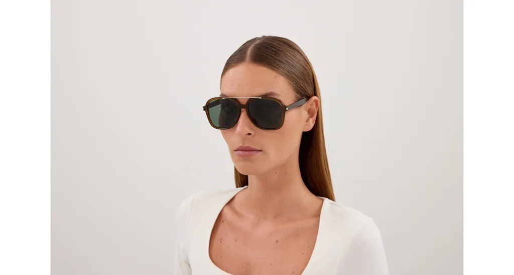 Saint Laurent SL 545 Kolor: BROWN-GREEN, Kolor oprawy: Brązowy